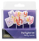 Svece "Happy Birthday", 1gab., gaiši violeta/ rozā, Idena