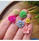 Silicone mold "Set of flowers", style 3, 6 elements, ~ 0.8-1.4 cm, H:0.2-0.6 cm