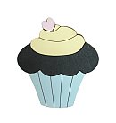 Koka kastīte ar vāciņu adatu uzglabāšanai "Chocolate cupcake", 6x6,5cm