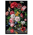 Kanva ar zīmējumu izšūšanai krustdūrienā, 100% kokvilna, "Jan Davidssoon Davidszoon de Heem - Glass Vase", 40x60 cm