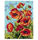 Kanva ar zīmējumu izšūšanai krustdūrienā, 100% kokvilna, "Poppy", 30x40 cm