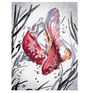 Izšūšanas komplekts krustdūrienā "Golden Fishes", 27x39cm