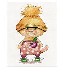 Izšūšanas komplekts krustdūrienā "Ginger Cat", 12x21cm