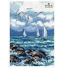 Izšūšanas komplekts krustdūrienā "Oh the Sea", 22x32cm