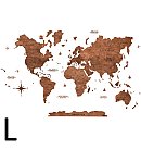 Koka pasaules karte "Walnut Brown", L izmērs, 200x120cm