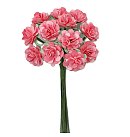 Dekoratīvie papīra ziedi "Paper-blossom", D: 17 mm, pink, 12 ziedi buntē
