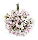 Dekoratīvie auduma ziedi "Daisy", D: 16 mm, cerise, 12 ziedi buntē