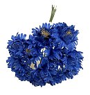 Dekoratīvie auduma ziedi "Cornfloret", D: 24 mm, navyblue, 12 ziedi buntē