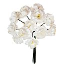 Dekoratīvie papīra ziedi "Paper-floweret", D: 17 mm, white, 12 ziedi buntē