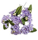 Dekoratīvie auduma ziedi "Lilac tuff", D: 18mm x3, lt.purpl, 6 ziedi buntē