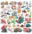 Scrapbooking paper collection "Sea of dreams", 30.5x30.5cm, 200g/ m2, 10 double-sided sheets