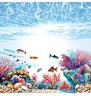 Scrapbooking paper collection "Sea of dreams", 30.5x30.5cm, 200g/ m2, 10 double-sided sheets