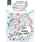 Izgrieztu papīra dekoru komplekts "Shabby love", 63 gab.