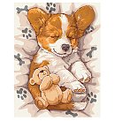 Набор для росписи по номерам "A sleepy corgi", полотно на подрамнике,30х40см