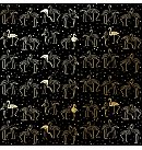 Skrapbukinga papīrs ar zelta folijas faktūru "Golden Flamingo Black", 30x30cm, 200g/ m2, vienpusējs