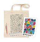 Radošais komplekts auduma somas apgleznošanai "Funny Flowers", 100% kokvilna, 220 gsm, 38x42 cm