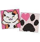 Diamond mosaic kit on a magnet "Fluffy hugs", set of 2 pcs.