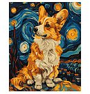 Komplekts gleznošanai pēc numuriem, "An adorable corgi", audekls uz apakšrāmja, 40х50cm