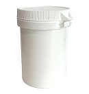 Plastmasas burciņa ar uzspiežamu vāciņu, burciņas augstums 5.5cm, D:3.5cmm, balta