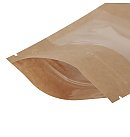 Papīra maisi "doypack" 8.5x5x14.5cm ar lodziņu, 100ml, ar zip-lock aizdari, brūni, 10 gab.