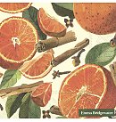 Salvetes dekupāžai, 33x33 cm, 2 gb, "SPICED ORANGES cream"