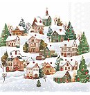 Salvetes dekupāžai, 33x33 cm, 2 gb, "Winter village", ZS