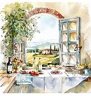 Salvetes dekupāžai, 33x33 cm, 2 gb, "Cucina con Vista"