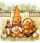 Salvetes dekupāžai, 33x33 cm, 2 gb, "Harvest Gnome", ZS