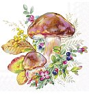 Salvetes dekupāžai, 33x33 cm, 2 gb, "Mushroom Season White"
