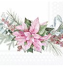 Salvetes dekupāžai, 33x33 cm, 2 gb, "Pink poinsettia", ZS