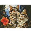 Набор алмазной мозаики "Adorable cats", canvas on a stretcher, 30х40cm