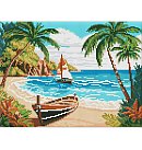 Dimantu mozaīkas komplekts "Ocean coast", bez apakšrāmja, 30х40cm