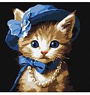 Komplekts gleznošanai pēc numuriem "A cat in a hat", audekls uz apakšrāmja, 30х30cm