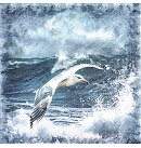 Salvetes dekupāžai, 33x33 cm, 2 gb, "Seagulls in Stormy Sea"