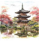 Salvetes dekupāžai, 33x33 cm, 2 gb, "Jardin Japonais"