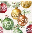 Salvetes dekupāžai "CHRISTMAS BUBBLES cream", 33x33cm, 2 gab.