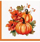 Salvetes dekupāžai "Pumpkin With Flowers", 33x33cm, 2 gab.