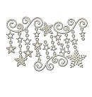 Dekoru komplekts no skaidu plātnes "Monogram with Stars and Snowflakes" (635), kartons, biezums 1 mm, plātnes izm. 10x15 cm, kraft/ piena balta krāsā