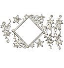 Dekoru komplekts no skaidu plātnes "Rhombus and Curls with Snowflakes" (645), kartons, biezums 1 mm,