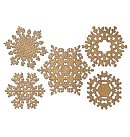 Dekoru komplekts no skaidu plātnes "Snowflakes 4" (039), kraft, ZS