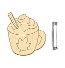 MDF brošas sagatave “Latte with Marshmallow”, 45х45mm, biezums 3mm