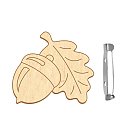 MDF brošas sagatave “Acorn with oak leaf”, 45х45mm, biezums 3mm