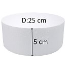 Основа из пенопласта для торта, круглая, D:25x5см