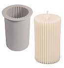 Silikona liešanas veidne "Ribbed pillar candle", D:5cm, H:8.7cm, 1 gab.