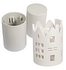 Silikona liešanas veidne "Candle holder Houses", D:8cm, H:11.2cm, 1 gab.