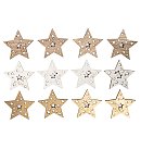 Krāsainie koka dekori "Stars", ar pašlīmējošo punktu, 3.5cm, 12gab. ZS