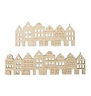 Koka dekors "Nordic houses", 10.2x4.2 + 13.8x4.2cm, 2gab.