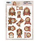 Izgrieztu motīvu loksne 3D atklātnēm "Berries Beauties - Timeless Christmas - Timeless Clock", A4, 1 loksne