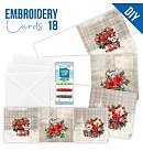 Atklātnes ar izšujamiem elementiem "Yvonne Creations - Floral Christmas", 13,5x13,5cm, 3 gab