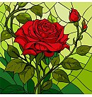 Komplekts gleznošanai pēc numuriem "Stained glass window. Rose", audekls uz apakšrāmja, 30х30cm